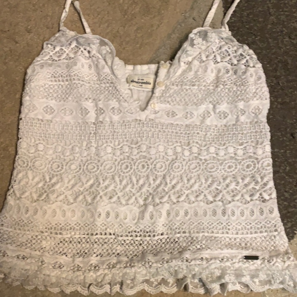 White lace Abercrombie kids tank top
